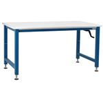 BenchPro ManualHydraulic Lift Workbench, Laminate Top, 1,000 lb Cap., Blue